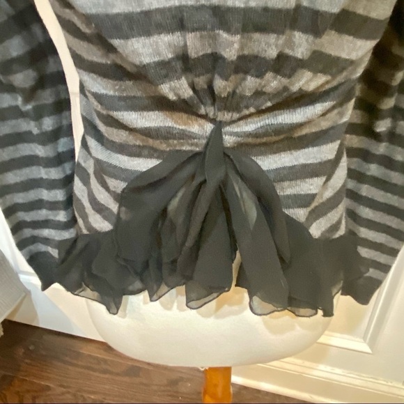 Tabitha Striped Button Front Cardigan Sweater, XS - Picture 3 of 4